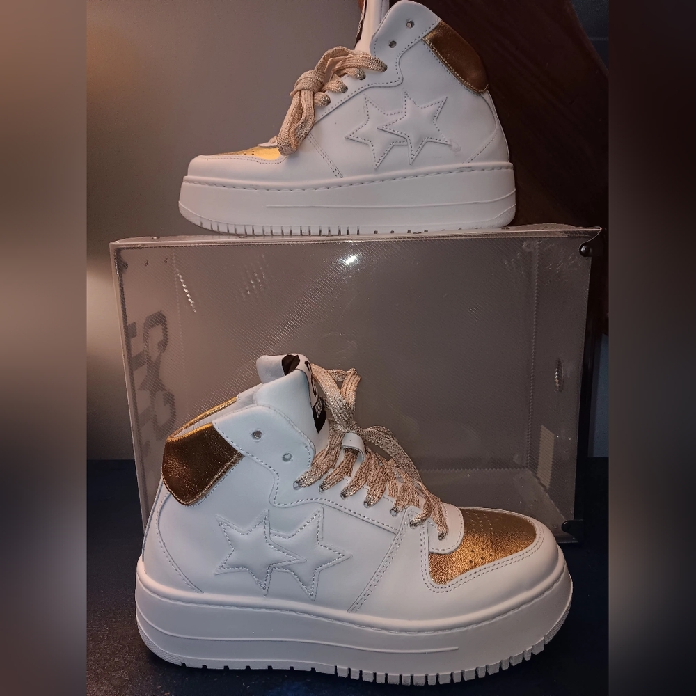 2star leather high top sneakers
